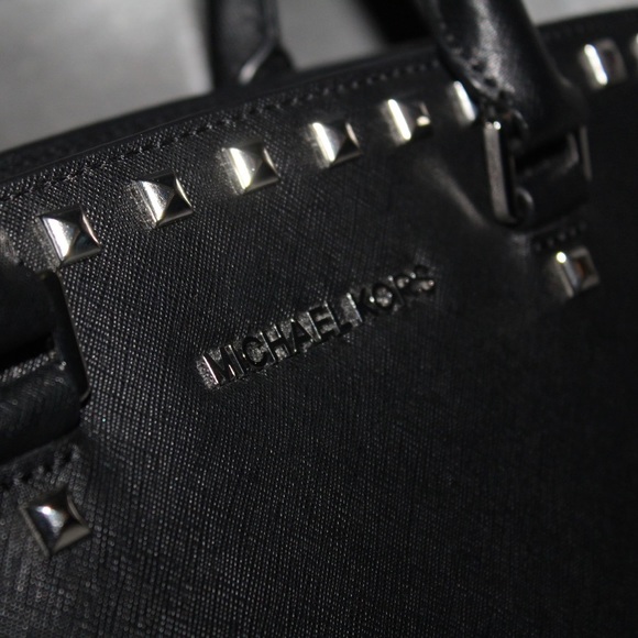 Michael Kors Studded Satchel Bag - Picture 8 of 14